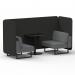 Brixworth 2 Seater Bench Booth With Black Legs And Black Table With Black Leg In Synergy Fabric - Mix Panels And Partner Sofa SF003414