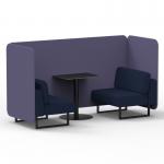 Brixworth 2 Seater Bench Booth With Black Legs And Black Table With Black Leg In Synergy Fabric - Order Panels And Alike Sofa SF003415