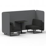 Brixworth 2 Seater Bench Booth With Black Legs And Black Table With Black Leg In Synergy Fabric - Partner Panels And Mix Sofa SF003416