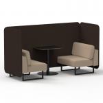 Brixworth 2 Seater Bench Booth With Black Legs And Black Table With Black Leg In Synergy Fabric - Wed Panels And Affix Sofa SF003417