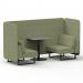 Brixworth 2 Seater Bench Booth With Black Legs And Grey Table With Black Leg In Rivet Fabric - Burnish Panels And Sofa SF003424