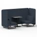 Brixworth 2 Seater Bench Booth With Black Legs And Grey Table With Black Leg In Rivet Fabric - Crucible Panels And Sofa SF003426