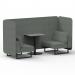 Brixworth 2 Seater Bench Booth With Black Legs And Grey Table With Black Leg In Rivet Fabric - Prime Panels And Sofa SF003428