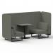 Brixworth 2 Seater Bench Booth With Black Legs And Grey Table With Black Leg In Rivet Fabric - Vitreous Panels And Sofa SF003429