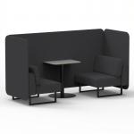 Brixworth 2 Seater Bench Booth With Black Legs And Grey Table With Black Leg In X2 Fabric - Arithmetic Panels And Sofa SF003430