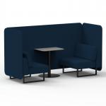 Brixworth 2 Seater Bench Booth With Black Legs And Grey Table With Black Leg In X2 Fabric - Calculus Panels And Sofa SF003431