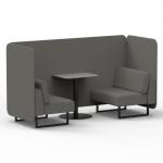 Brixworth 2 Seater Bench Booth With Black Legs And Grey Table With Black Leg In X2 Fabric - Number Panels And Sofa SF003433