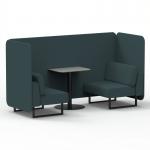 Brixworth 2 Seater Bench Booth With Black Legs And Grey Table With Black Leg In X2 Fabric - Polygon Panels And Sofa SF003434