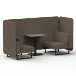 Brixworth 2 Seater Bench Booth With Black Legs And Grey Table With Black Leg In X2 Fabric - Theory Panels And Sofa SF003435