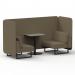 Brixworth 2 Seater Bench Booth With Black Legs And Grey Table With Black Leg In Main Line Flax Fabric - Bank Panels And Sofa SF003436