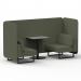 Brixworth 2 Seater Bench Booth With Black Legs And Grey Table With Black Leg In Main Line Flax Fabric - Monument Panels And Sofa SF003437