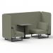 Brixworth 2 Seater Bench Booth With Black Legs And Grey Table With Black Leg In Main Line Flax Fabric - Newbury Panels And Sofa SF003438