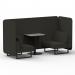 Brixworth 2 Seater Bench Booth With Black Legs And Grey Table With Black Leg In Main Line Flax Fabric - Temple Panels And Sofa SF003439