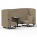 Brixworth 2 Seater Bench Booth With Black Legs And Grey Table With Black Leg In Main Line Flax Fabric - Upminster Panels And Sofa SF003440