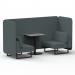Brixworth 2 Seater Bench Booth With Black Legs And Grey Table With Black Leg In Main Line Flax Fabric - Westminster Panels And Sofa SF003441