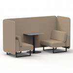 Brixworth 2 Seater Bench Booth With Black Legs And Grey Table With Black Leg In Synergy Fabric - Affix Panels And Sofa SF003442