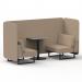 Brixworth 2 Seater Bench Booth With Black Legs And Grey Table With Black Leg In Synergy Fabric - Affix Panels And Sofa SF003442