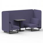 Brixworth 2 Seater Bench Booth With Black Legs And Grey Table With Black Leg In Synergy Fabric - Order Panels And Sofa SF003445