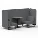 Brixworth 2 Seater Bench Booth With Black Legs And Grey Table With Black Leg In Synergy Fabric - Partner Panels And Sofa SF003446