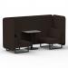 Brixworth 2 Seater Bench Booth With Black Legs And Grey Table With Black Leg In Synergy Fabric - Wed Panels And Sofa SF003447