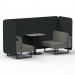 Brixworth 2 Seater Bench Booth With Black Legs And Grey Table With Black Leg In Rivet Fabric - Charcoal Panels And Vitreous Sofa SF003455