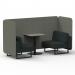 Brixworth 2 Seater Bench Booth With Black Legs And Grey Table With Black Leg In Rivet Fabric - Prime Panels And Crucible Sofa SF003458