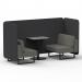 Brixworth 2 Seater Bench Booth With Black Legs And Grey Table With Black Leg In X2 Fabric - Arithmetic Panels And Number Sofa SF003460