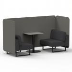 Brixworth 2 Seater Bench Booth With Black Legs And Grey Table With Black Leg In X2 Fabric - Number Panels And Arithmetic Sofa SF003463