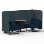 Brixworth 2 Seater Bench Booth With Black Legs And Grey Table With Black Leg In X2 Fabric - Polygon Panels And Calculus Sofa SF003464