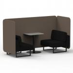 Brixworth 2 Seater Bench Booth With Black Legs And Grey Table With Black Leg In X2 Fabric - Theory Panels And Diameter Sofa SF003465