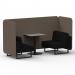Brixworth 2 Seater Bench Booth With Black Legs And Grey Table With Black Leg In X2 Fabric - Theory Panels And Diameter Sofa SF003465