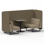 Brixworth 2 Seater Bench Booth With Black Legs And Grey Table With Black Leg In Main Line Flax Fabric - Bank Panels And Upminster Sofa SF003466