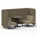 Brixworth 2 Seater Bench Booth With Black Legs And Grey Table With Black Leg In Main Line Flax Fabric - Bank Panels And Upminster Sofa SF003466