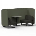Brixworth 2 Seater Bench Booth With Black Legs And Grey Table With Black Leg In Main Line Flax Fabric - Monument Panels And Temple Sofa SF003467