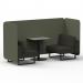 Brixworth 2 Seater Bench Booth With Black Legs And Grey Table With Black Leg In Main Line Flax Fabric - Monument Panels And Temple Sofa SF003467