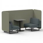 Brixworth 2 Seater Bench Booth With Black Legs And Grey Table With Black Leg In Main Line Flax Fabric - Newbury Panels And Westminster Sofa SF003468