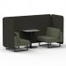 Brixworth 2 Seater Bench Booth With Black Legs And Grey Table With Black Leg In Main Line Flax Fabric - Temple Panels And Monument Sofa SF003469