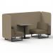 Brixworth 2 Seater Bench Booth With Black Legs And Grey Table With Black Leg In Main Line Flax Fabric - Upminster Panels And Bank Sofa SF003470