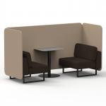 Brixworth 2 Seater Bench Booth With Black Legs And Grey Table With Black Leg In Synergy Fabric - Affix Panels And Wed Sofa SF003472