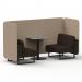 Brixworth 2 Seater Bench Booth With Black Legs And Grey Table With Black Leg In Synergy Fabric - Affix Panels And Wed Sofa SF003472