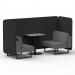 Brixworth 2 Seater Bench Booth With Black Legs And Grey Table With Black Leg In Synergy Fabric - Mix Panels And Partner Sofa SF003474
