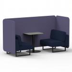 Brixworth 2 Seater Bench Booth With Black Legs And Grey Table With Black Leg In Synergy Fabric - Order Panels And Alike Sofa SF003475