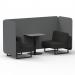 Brixworth 2 Seater Bench Booth With Black Legs And Grey Table With Black Leg In Synergy Fabric - Partner Panels And Mix Sofa SF003476