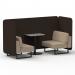 Brixworth 2 Seater Bench Booth With Black Legs And Grey Table With Black Leg In Synergy Fabric - Wed Panels And Affix Sofa SF003477
