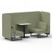 Brixworth 2 Seater Bench Booth With Black Legs And White Table With Black Leg In Rivet Fabric - Burnish Panels And Sofa SF003484