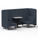 Brixworth 2 Seater Bench Booth With Black Legs And White Table With Black Leg In Rivet Fabric - Crucible Panels And Sofa SF003486