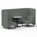 Brixworth 2 Seater Bench Booth With Black Legs And White Table With Black Leg In Rivet Fabric - Prime Panels And Sofa SF003488