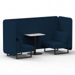 Brixworth 2 Seater Bench Booth With Black Legs And White Table With Black Leg In X2 Fabric - Calculus Panels And Sofa SF003491