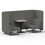 Brixworth 2 Seater Bench Booth With Black Legs And White Table With Black Leg In X2 Fabric - Number Panels And Sofa SF003493