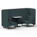 Brixworth 2 Seater Bench Booth With Black Legs And White Table With Black Leg In X2 Fabric - Polygon Panels And Sofa SF003494